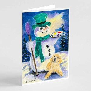 [��������] Caroline's Treasures Snowman with Golden Retriever Greeting Cards with Envelopes, 5" x 7" (8 Count) [�y�V�C�O�ʔ�] | Caroline's Treasures Snowman with Golden Retriever Greeting Cards with Envelopes, 5" x 7" (8 Count)