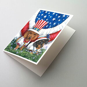 [RDY] [��������] Caroline's Treasures Dachshund USA Greeting Cards with Envelopes, 5" x 7" (8 Count) [�y�V�C�O�ʔ�] | Caroline's Treasures Dachshund USA Greeting Cards with Envelopes, 5" x 7" (8 Count)