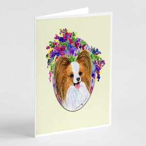 [RDY] [��������] Caroline's Treasures �p�s���� �O���[�e�B���O�J�[�h �����t���A5�C���`x7�C���`�i8�J�E���g�j [�y�V�C�O�ʔ�] | Caroline's Treasures Papillon Greeting Cards with Envelopes, 5 x 7 (8 Count)