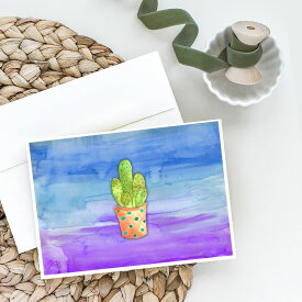 [送料無料] Cactus Blue and Purple Watercolor Greeting Cards and Envelop 8枚入り [楽天海外通販] | Cactus Blue and Purple Watercolor Greeting Cards and Envelopes Pack of 8
