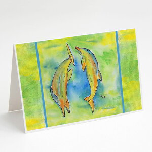 [��������] Caroline's Treasures �h���t�B�� �O���[�e�B���O�J�[�h �����t���A5�C���` x 7�C���`�i8�J�E���g�j [�y�V�C�O�ʔ�] | Caroline's Treasures Dolphin Greeting Cards with Envelopes, 5" x 7" (8 Count)