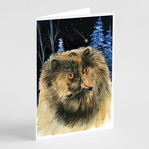 [RDY] [��������] Caroline's Treasures Starry Night Persian Cat Brown Greeting Cards with Envelop, 5" x 7" (8 Count) [�y�V�C�O�ʔ�] | Caroline's Treasures Starry Night Persian Cat Brown Greeting Cards with Envelopes, 5" x 7" (8 Count)