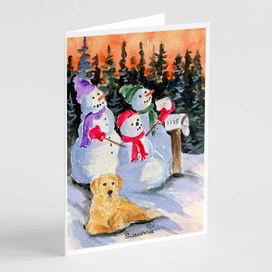 [RDY] [] Caroline's Treasures Snowman with Golden Retriever Greeting Cards with Envelopes, 5" x 7" (8 Count) [yVCOʔ] | Caroline's Treasures Snowman with Golden Retriever Greeting Cards with Envelopes, 5" x 7" (8 Count)