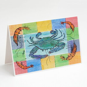 [RDY] [] Caroline's Treasures JjƃGr̃O[eBOJ[hAtA5C`x7C`i8JEgj [yVCOʔ] | Caroline's Treasures Crab and Shrimp Greeting Cards with Envelopes, 5" x 7" (8 Cou