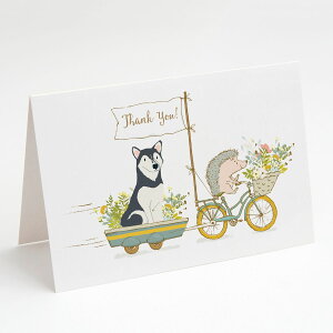 [��������] Caroline's Treasures Siberian Husky Black Greeting Cards with Envelop, 5" x 7" (8 Count) [�y�V�C�O�ʔ�] | Caroline's Treasures Siberian Husky Black Greeting Cards with Envelopes, 5" x 7" (8 Count)