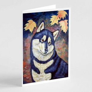 [��������] Caroline's Treasures Fall Leaves Siberian Husky Greeting Cards with Envelop, 5" x 7" (8 Count) [�y�V�C�O�ʔ�] | Caroline's Treasures Fall Leaves Siberian Husky Greeting Cards with Envelopes, 5" x 7" (8 Count)
