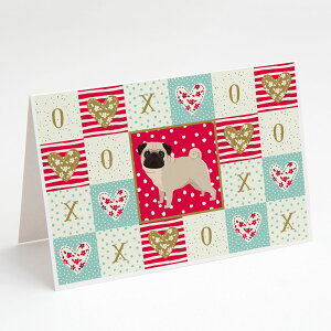 [��������] Caroline's Treasures �p�O�E���u�E�O���[�e�B���O�J�[�h�i�����t���j�A5�C���` x 7�C���`�i8�J�E���g [�y�V�C�O�ʔ�] | Caroline's Treasures Pug Love Greeting Cards with Envelopes, 5" x 7" (8 Count)