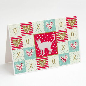 [��������] Caroline's Treasures Khao Manee Cat Love Greeting Cards with Envelop, 5" x 7" (8 Count) [�y�V�C�O�ʔ�] | Caroline's Treasures Khao Manee Cat Love Greeting Cards with Envelopes, 5" x 7" (8 Count)