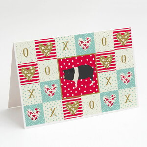 [RDY] [��������] Caroline's Treasures Hampshire Pig Love Greeting Cards with Envelopes, 5 x 7 (8 Count)�i�n���v�V���[�E�s�b�O�E���u�E�O���[�e�B���O�J�[�h�A�����t�� [�y�V�C�O�ʔ�] | Caroline's Treasures Hampshire