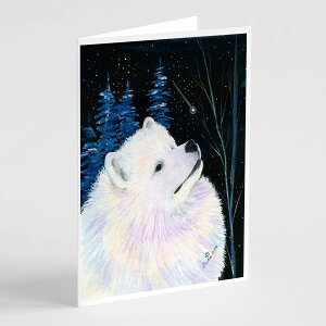[RDY] [��������] Caroline's Treasures Starry Night Samoyed Greeting Cards with Envelopes, 5 x 7 (8 Count) [�y�V�C�O�ʔ�] | Caroline's Treasures Starry Night Samoyed Greeting Cards with Envelopes, 5 x 7 (8 Count)