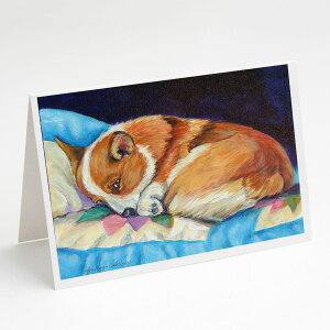 [��������] Caroline's Treasures �R�[�M�[�E�O���[�e�B���O�J�[�h�A�����t���A5�C���` x 7�C���`�i8�J�E���g�j [�y�V�C�O�ʔ�] | Caroline's Treasures Corgi Greeting Cards with Envelopes, 5" x 7" (8 Count)