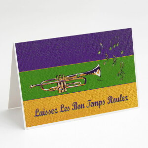 [��������] Caroline's Treasures Jazz Trumpet Mardi Gras Greeting Cards with Envelopes, 5 x 7 (8 Count) [�y�V�C�O�ʔ�] | Caroline's Treasures Jazz Trumpet Mardi Gras Greeting Cards with Envelopes, 5 x 7 (8 Count)