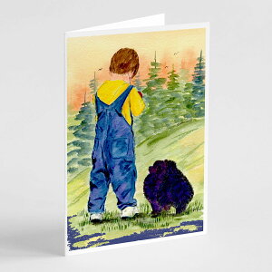 [��������] Caroline's Treasures Little Boy with his Pomeranian �����t���O���[�e�B���O�J�[�h�A5�C���` x 7�C���`�i8���j�B [�y�V�C�O�ʔ�] | Caroline's Treasures Little Boy with his Pomeranian Greeting Cards with Enve