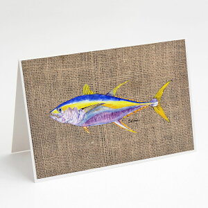 [��������] Caroline's Treasures Fish Tuna Faux Burlap Greeting Cards with Envelopes, 5" x 7" (8 Count) [�y�V�C�O�ʔ�] | Caroline's Treasures Fish Tuna Faux Burlap Greeting Cards with Envelopes, 5" x 7" (8 Count)