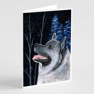 [RDY] [��������] Caroline's Treasures Starry Night Norwegian Elkhound Greeting Cards with Envelope, 5 x 7 (8 Count) [�y�V�C�O�ʔ�] | Caroline's Treasures Starry Night Norwegian Elkhound Greeting Cards with Envelopes, 5 x 7 (8 Count)