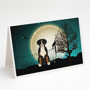 [RDY] [��������] Caroline'sTreasures Scary Greater Swiss Mountain Dog Halloween Greeting Cards with Envelope, 5" x 7" (8 Count) [�y�V�C�O�ʔ�] | Caroline'sTreasures Scary Greater Swiss Mountain Dog Halloween Greeting Cards with Envelopes, 5" x