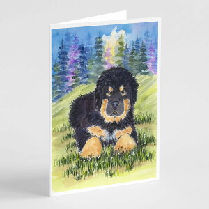 [RDY] [��������] Caroline's Treasures �`�x�^���E�}�X�e�B�t�E�O���[�e�B���O�J�[�h�i�����t���j�A5�C���` x 7�C���`�i8�J�E���g [�y�V�C�O�ʔ�] | Caroline's Treasures Tibetan Mastiff Greeting Cards with Envelope