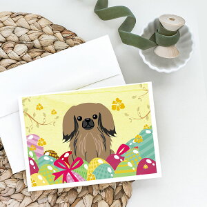 [] C[X^[GbO yLK[Y^ O[eBOJ[hGx[v 8 [yVCOʔ] | Easter Eggs Pekingese Tan Greeting Cards and Envelopes Pack of 8