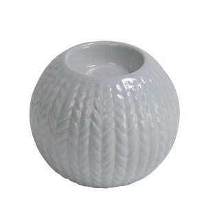 [RDY] [] 3.75C` O[jbgfUCZ~bNNX}XLhz_[ [yVCOʔ] | 3.75" Gray Knit Design Ceramic Christmas Candle Holder
