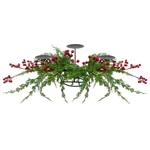 [RDY] [] 32 "܂炳ꂽԂʎ̘XC̃z[_[̃NX}X̑̑ [yVCOʔ] | 32" Frosted Red Berry Candle Holder Christmas Tabletop Decor