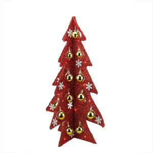 [RDY] [] 28 "dȑꂽԂ`T LED ɂĂNX}X c[̃e[ȕ̑ [yVCOʔ] | 28" Battery Operated Decorated Red Tinsel LED Lighted Christmas Tree