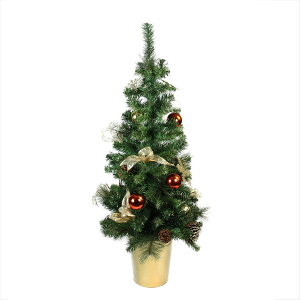 [RDY] [] 48 "炩ߑꂽԂѓ̔A̐lHIȃNX}X c[- Unlit [yVCOʔ] | 48" Pre-Decorated Red Gold and Copper Potted Artificial Christmas Tree - Unlit
