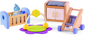 [送料無料] HaPe 木製の人形の家の家具の赤ん坊の部屋セット、3+years のための多色刷り [楽天海外通販] | Hape Wooden Doll House Furniture Baby's Room Set, Multicolored for 3+years