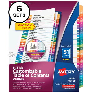 [RDY] [] Avery Ready Index 31^uoC_[fBoC_[AJX^}CY\ȖڎANVbN}`J[^uA6Zbg (11831) [yVCOʔ] | Avery Ready Index 31 Tab Binder Dividers, Customiza