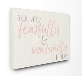 [送料無料] The Kids Room By Stupell Fearfully Wonderfully Made Pink Typography XXL Stretched Canvas Wall Art, 30 x 1.5 x 40 [楽天海外通販] | The Kids Room by Stupell Fearfully Wonderfully Made Pink Typography XXL Stretched Canvas Wall Art, 30 x 1.5