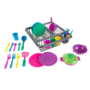 [RDY] [] qpvCfBbVZbgA27s[XHMZbgAM؂t by Hey! Play! [yVCOʔ] | Kids Play Dish Set, 27 Piece Tableware Dish Set with Dish Drainer by Hey! Play!