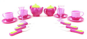[RDY] [] AZ Importer 18s[XfbNXvX`bNvCeB[ZbgAsN [yVCOʔ] | AZ Importer 18 Pieces Deluxe Plastic Play Tea Set, Pink