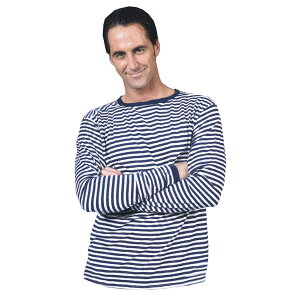 [RDY] [��������] Halloween Express �j���p�Ɣ��̃s�G���R�X�v���V���c�iL�T�C�Y [�y�V�C�O�ʔ�] | Halloween Express Men's Blue and White Clown Costume Shirt - Size Large