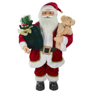 [RDY] [] 2tB[gX^fBOT^ENX}XtBMAiN}̂ʂݕt [yVCOʔ] | 2' Standing Santa Christmas Figure with a Plush Bear