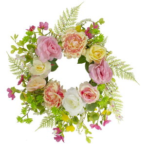 [] Northlight sNƃCG[̃oƃVNN̏t̐lHԗ - 22C` [yVCOʔ] | Northlight Rose and Peony Artificial Floral Spring Wreath, Pink and Yellow - 22-Inch