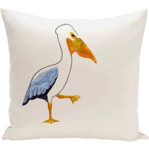 [RDY] [] Simply Daisy 16" x 16" yJ}[` Aj}vgs[, zCg [yVCOʔ] | Simply Daisy 16" x 16" Pelican March Animal Print Pillow, White