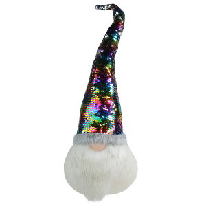 [RDY] [] ƋtbvXpR[nbgNX}X̑24 "m[ [yVCOʔ] | 24" Gnome with Rainbow and Silver Flip Sequin Hat Christmas Decoration