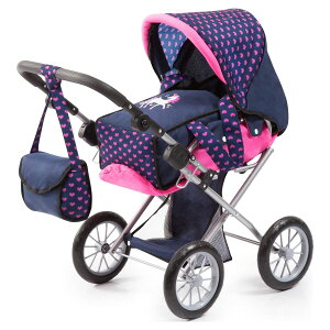 [] oCGl` xr[h[ VeBX^[  18C`܂ł̐l`/ʂݗp [yVCOʔ] | Bayer Dolls- Baby Doll City Star Pram in Polka Dots for Dolls/Stuffed Animals up to 18"