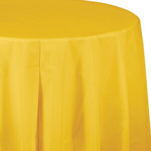 [RDY] [] XN[oX̉F~`̃vX`bNe[uNXA3JEg [yVCOʔ] | School Bus Yellow Round Plastic Tablecloths, 3 Count