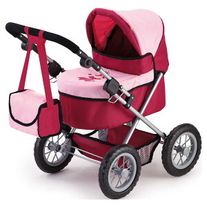 [RDY] [] xr[h[ʂݗpgfB, bh/sN [yVCOʔ] | Trendy Pram Stroller for Baby Dolls & Stuffed Animals, Red/Pink