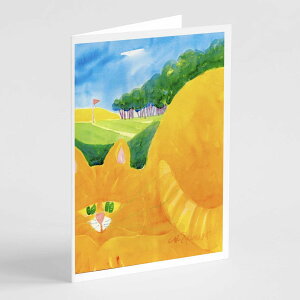 [RDY] [] Caroline's Treasures StR[X̃rbOIW^r[LO[eBOJ[hitj5" x 7"i8JEg [yVCOʔ] | Caroline's Treasures Big Orange Tabby Cat on the Golf Course Greet