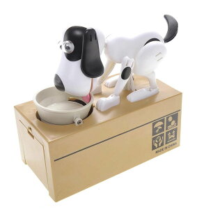 [RDY] [] PlayWorld ̌̒-̂ނނHׂd݁i_tĂ锒j [yVCOʔ] | PlayWorld My Dog Piggy Bank - Coin Munching Toy Money Box (White With Black Spot)