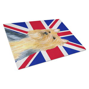 [RDY] [��������] Caroline's Treasures �V���L�[�e���A�ƃ��j�I���W���b�N �C�M���X�����K���X�܂Ȕ� L�T�C�Y [�y�V�C�O�ʔ�] | Caroline's Treasures Silky Terrier with English Union Jack British Flag Glass Cutting Board