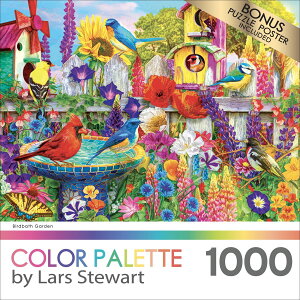 [] Cra-Z-Art J[pbg by [XEX`[g 1000s[X o[hoX K[f WO\[pY [yVCOʔ] | Cra-Z-Art Color Palette by Lars Stewart 1000-Piece Birdbath Garden Jigsaw Puzzl