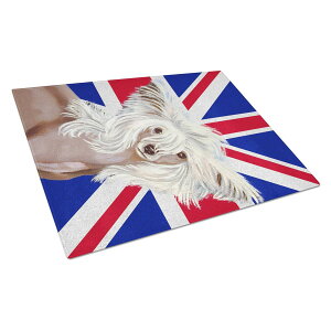 [] Caroline's Treasures pjIWbNƒ̖͂̉p̃KX܂Ȕ傫TCY [yVCOʔ] | Caroline's Treasures Chinese Crested with English Union Jack British Flag Glass Cutting B