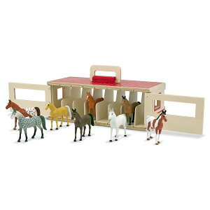 [RDY] [] Melissa & Doug V[n̔n͖̉؂̔n 8 ̔nɂĒu [yVCOʔ] | Melissa & Doug Take-Along Show-Horse Stable Play Set With Wooden Stable Box a