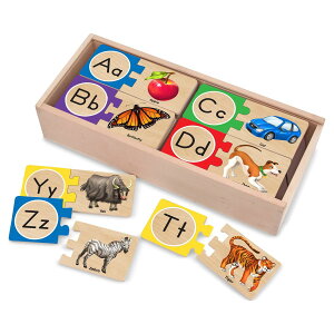 [] Melissa & Doug Ȓ̃At@xbg̎[tĂ؂̍f(52 PC) [yVCOʔ] | Melissa & Doug Self-Correcting Alphabet Wooden Puzzles With Storage Box (52 pcs)