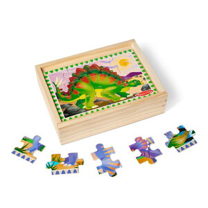 [] Melissa & Doug  4-in-1 ؐWO\[pY [{bNX (48s[X) - FSCF؍ς [yVCOʔ] | Melissa & Doug Dinosaurs 4-in-1 Wooden Jigsaw Puzzles in a Storage Box (48 pcs) - FSC Certified
