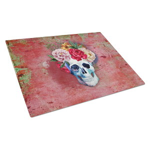 [RDY] [��������] Caroline's Treasures ���҂̓� �Ԃ��� �X�J�� �K���X�܂Ȕ� �� [�y�V�C�O�ʔ�] | Caroline's Treasures Day of the Dead Red Flowers Skull Glass Cutting Board Large