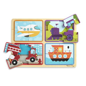 [RDY] [] Melissa & Doug RȗVт̖ؐpYFfBAZbgAS[ (4s[X蕨pY) [yVCOʔ] | Melissa & Doug Natural Play Wooden Puzzle: Ready, Set, Go (Four 4-Piece Vehicle Puzzles)