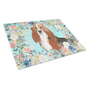 [] JCXgW[YCK3437LCBoZbgnEhKX܂ȔA12H16WA}`J[ [yVCOʔ] | Carolines Treasures CK3437LCB Basset Hound Glass Cutting Board Large, 12H x 16W, m
